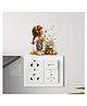 JAAMSO ROYALS Cute small girl with sunflower in a hand Light Switch Sticker, Plastic Animal Print Decal for Home Bedroom Porch Decor, Mini Small Switch Decoration (10 CM X 10 CM)