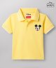 Babyhug Disney Cotton Pique Knit Polo T-Shirt with Mickey Mouse Badge Detailing Half Sleeves Polo Neck Yellow 18-24 Months
