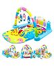YAMAMA Baby Musical Play Gym & Hanging Toys, 3-in-1 Activity Play Mat for Infants, Sensory Development, Motor Skills & Tummy Time, Soft Play Mat for Kids - Multicolor