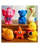 YAMAMA Baby Chu Chu Squeeze Bath Toys Set of 6 for Kids, Non-Toxic Soft Rubber Animal Toys with Sound, Safe Water Play Toys for Babies & Toddlers, Age 6+ Months Multicolor