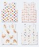 The Boo Boo Club Muslin Woven Pack Of 4 Sleeveless Checked & Hearts Printed Jhablas - Multi Colour