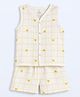 The Boo Boo Club Muslin Woven  Sleeveless Hearts Printed Checked Top &  Shorts Set - Multi Colour