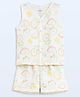 The Boo Boo Club Muslin Woven Sleeveless Fruits  Printed Top & Shorts Set - Multi Colour
