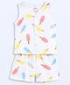 The Boo Boo Club Muslin Woven Sleeveless Ice Cream Printed Top & Shorts Set - Multi Colour