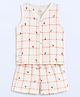The Boo Boo Club Muslin Woven Sleeveless Checked Cherry Printed Top & Shorts Set - Multi Colour