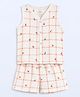 The Boo Boo Club Muslin Woven Sleeveless Checked Cherry Printed Top & Shorts Set - Multi Colour