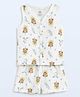 The Boo Boo Club Muslin Woven Sleeveless Bear Printed Top & Shorts Set - Multi Colour