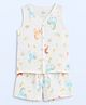 The Boo Boo Club Muslin Woven Sleeveless Unicorn Printed Top & Shorts Set - Multi Colour