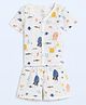 The Boo Boo Club Muslin Woven Half Sleeves Sea Life Printed Shirts & Shorts Set - Multi Colour