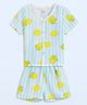 The Boo Boo Club Muslin Woven Half Sleeves Lemon Printed Striped Coordinating  Shirt & Shorts Set - Multi Colour