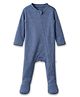 Cocoon Care Bamboo Knit Full Sleeves Solid Sleepsuit - Blue