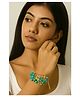 Jewelz Gold-Plated Green Beaded Charm Bracelet