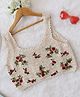 Woonie Cotton Hand Knitted Sleeveless Floral Embroidered Crochet Top - Off White