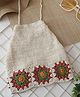 Woonie Cotton Hand Knitted Sleeveless Floral Designed Crochet Top - Off White