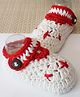 Woonie Self Designed  Handmade Booties - Cream