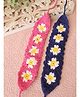 Woonie Cotton Set Of 2 Hand Knitted Floral Design Headband - Multi Colour