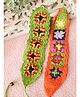 Woonie Cotton Set Of 2 Hand Knitted Granny Square Embroidered Headband - Multi Colour