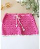 Woonie Cotton Self Designed Solid Shorts - Pink