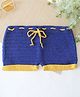 Woonie Cotton Self Designed Solid Shorts - Blue