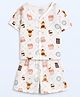 The Boo Boo Club Muslin Woven Half Sleeves Teddy Printed Coordinating Shirt & Shorts Set - Multi Colour