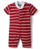 Kidi Wav Half Sleeves Striped Romper - Red
