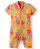 Kidi Wav Half Sleeves Tropical Theme Printed Romper - Multi Colour
