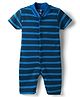 Kidi Wav Half Sleeves Striped Romper - Blue