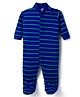 Kidi Wav Full Sleeves Striped Footed Romper - Blue
