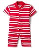 Kidi Wav Half Sleeves Striped Romper - Red