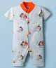 Kidi Wav Half Sleeves Arctic Animals Printed Romper - Grey