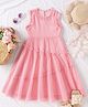 Mark & Mia Sleeveless Solid Textured Tiered Party Frock - Pink