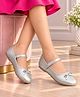 Pine Kids Slip On Ballerina With Bow Applique - Sliver