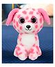 Tickles 20 cm Cute Sitting Puppy Dog Glitter Eyes Soft Stuffed Plush Animal Toy for Kids Boys & Girls Birthday Gift - Pink