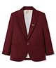 Rikidoos Cotton Woven Full Sleeves Solid Blazer With Applique - Maroon