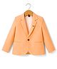 Rikidoos Cotton Woven Full Sleeves Solid Blazer With Applique - Peach