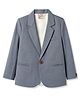 Rikidoos Cotton Woven Full Sleeves Solid Blazer - Blue