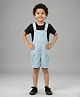 Kiddopanti Denim Sleeveless Washed Dungaree - Ice Blue