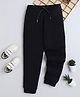 Celsius Cotton Blend Knit Solid Track Pants - Black