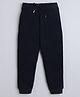 Celsius Cotton Blend Knit Solid Track Pants - Navy Blue