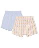 MINI KLUB Cotton Knit Pack Of 2 Solid & Checked Shorts - Blue & White