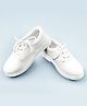 Priansha Kids Solid Lace Up School Shoes - White