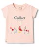 Ollypop Sinker Knit Tops Half Sleeves Round Neck Graphic Print Pink 2-3 Years