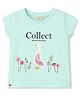 Ollypop Cotton Knit Tops Half Sleeves Round Neck Graphic Light Blue 18-24 Months