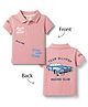 Ollypop Cotton Knit T-Shirts Polo Neck Half Sleeves Graphic Print Pink 12-18 Months