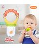 Puchku Baby Pacifier New Born With Rattle Handle Silicone Fresh Fruit Safe Kids Soother (Orange)