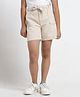 Under Fourteen Only Belt Detailed Solid Hot Shorts - Beige