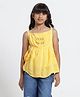 Under Fourteen Only Sleeveless Lace Embellished & Floral Embroidered Top - Yellow