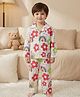 Rikidoos Cotton Woven Full Sleeves Floral & Checks Printed Co-Ords Shirt & Pyjama Night Suit - White