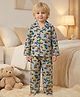 Rikidoos Cotton Woven Full Sleeves Bike Printed Co-Ords Shirt & Pyjama Night Suit - Grey