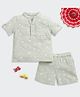 Nino Bambino Organic Cotton Woven Half Sleeves Star Printed Shirt & Shorts Set - Light Green